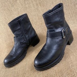Bronx Booties Ankle Boots Biker Zip platform  Women 's Size 5 EU 38